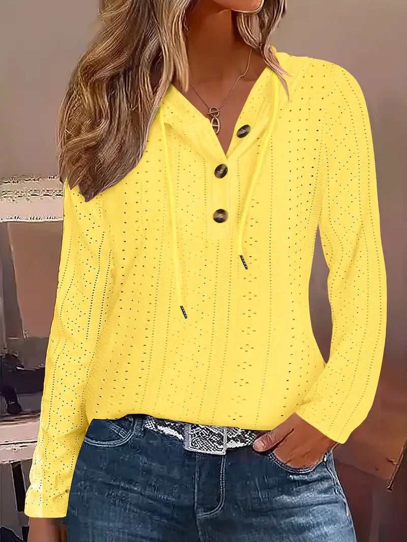Wendela™ | Button Eyelet Hoodie