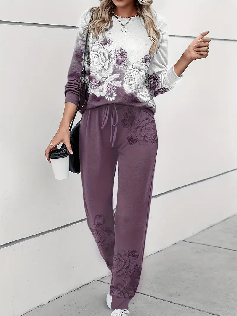 Ysoria™ | Floral Round Neck Suit