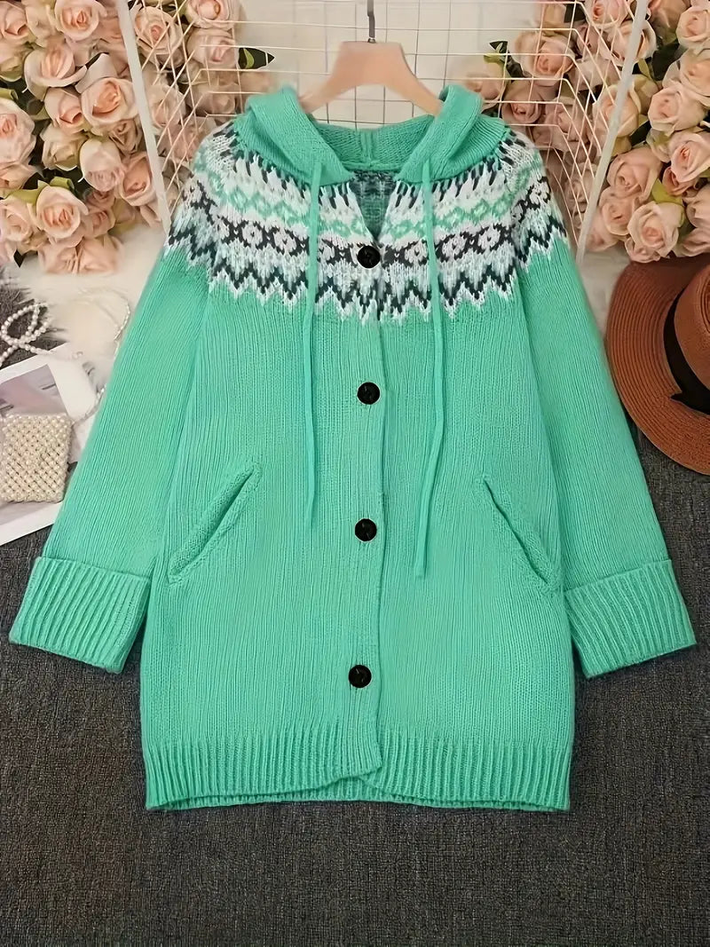 Kylara™ | Women'S Cardigan with Geometric Pattern