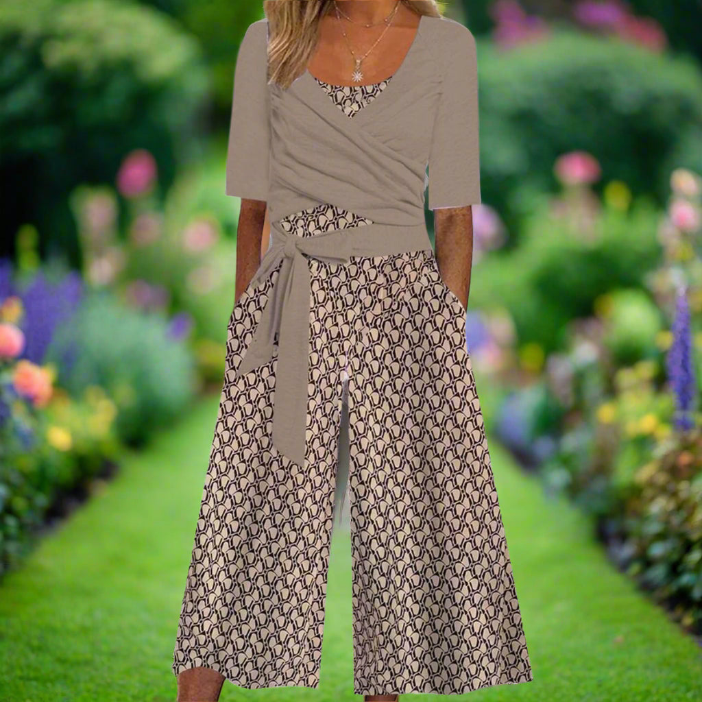 Kaelis™ | Urban Flow Printed Jumpsuit