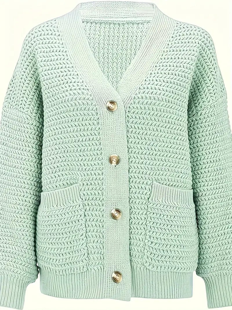 Faylinn™ | Long Sleeve V-Neck Cardigan