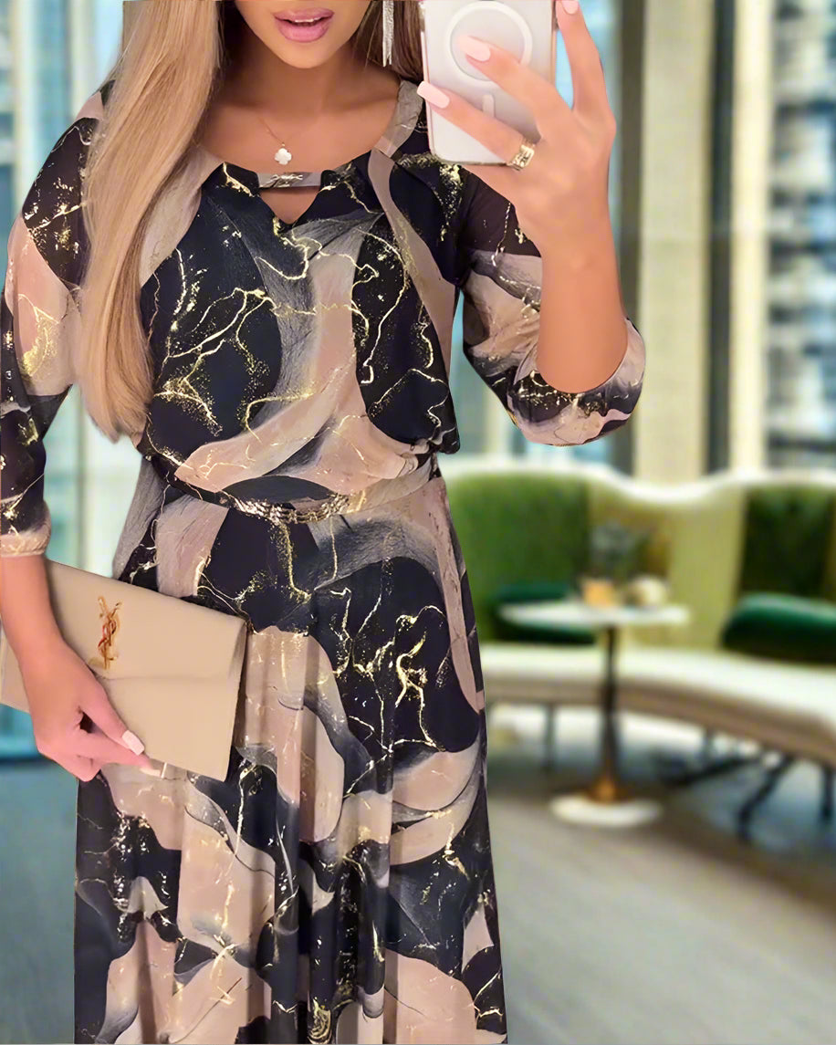Alurelle™ | Printed Waist Dress