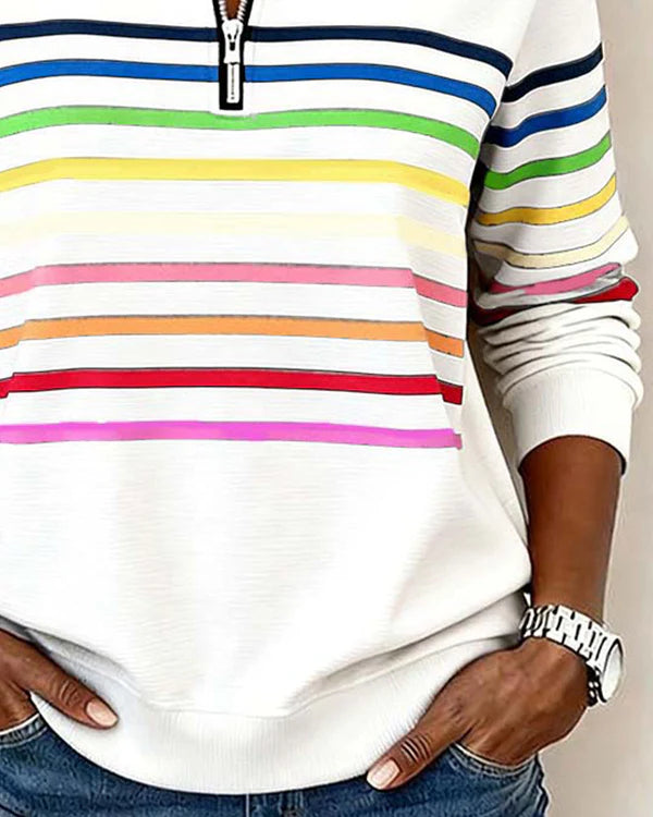 Evonelle™ | Stylish Rinbow Striped Sweater