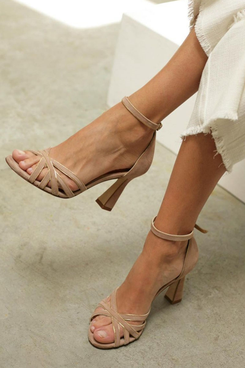 Brisel™ | Patch Nude Round Sandals