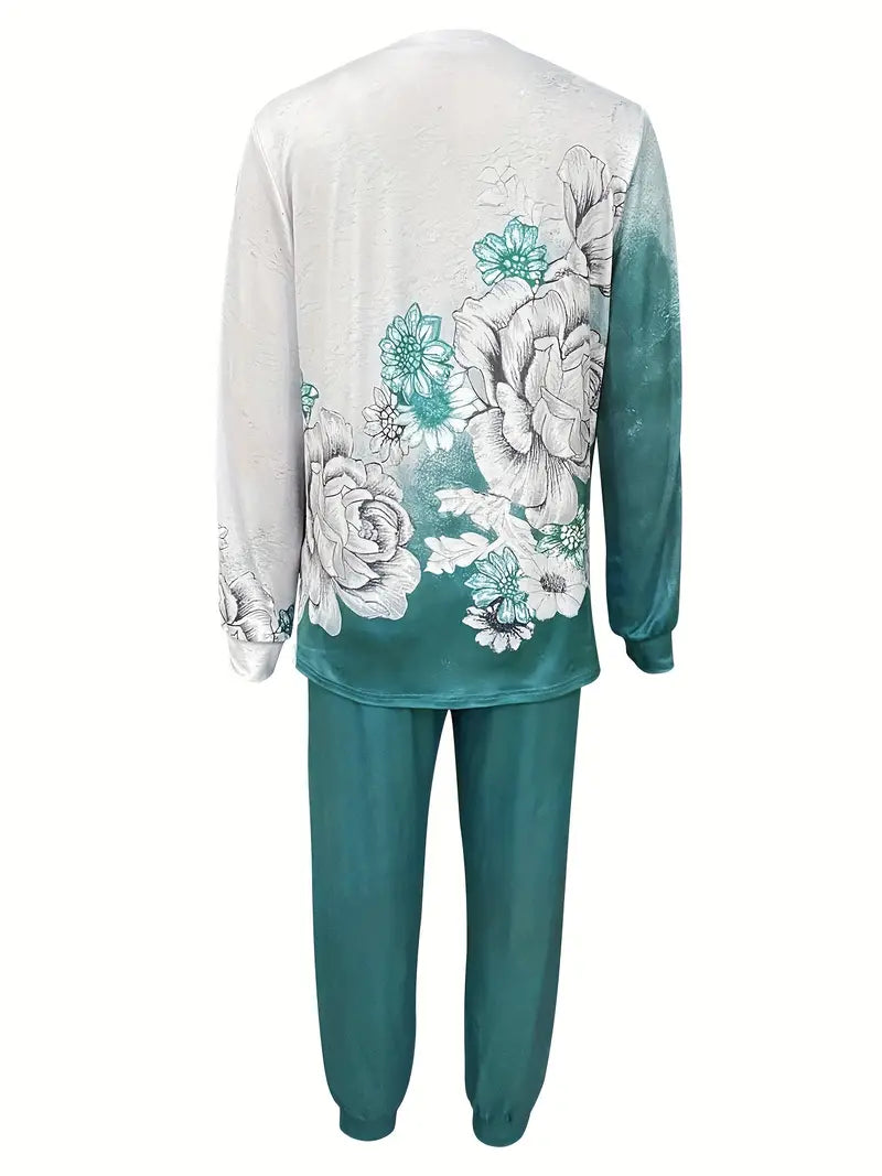 Ysoria™ | Floral Round Neck Suit