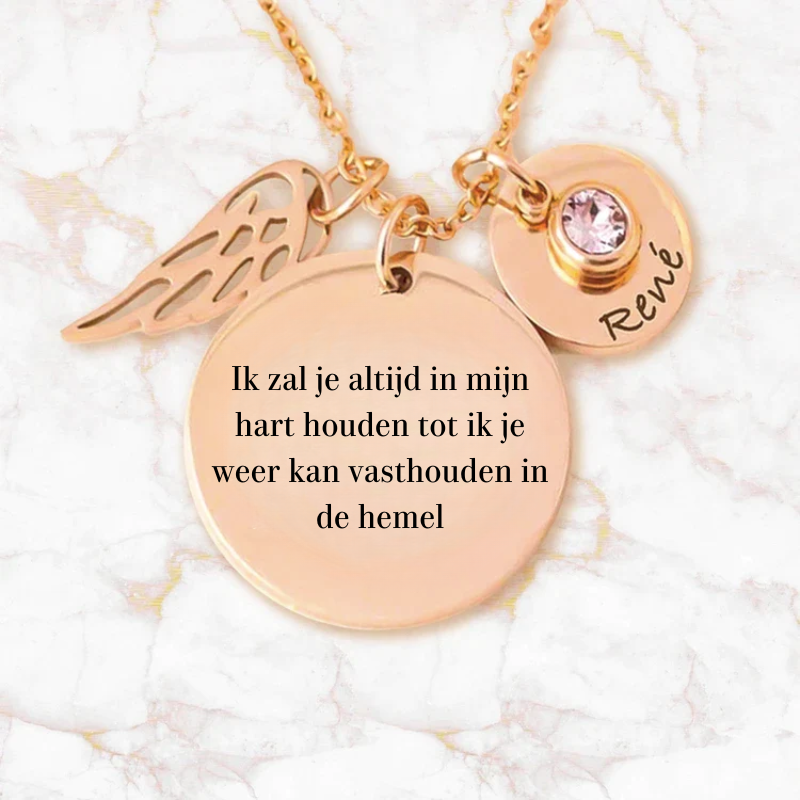 LYNN & CO | Altijd in Mijn Hart Ketting - Hemels Gedenkstuk