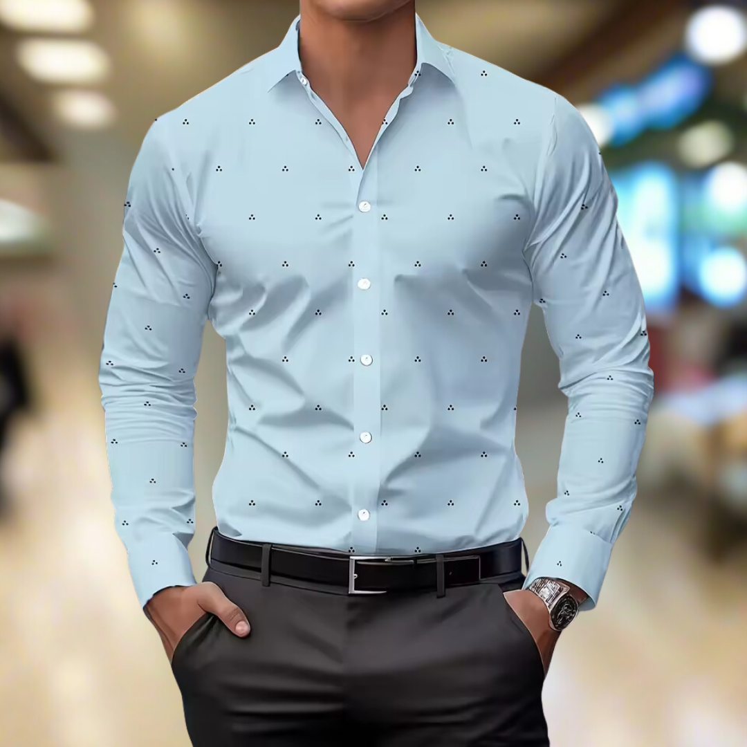 StyleDot™ | Herenoverhemd met print en button-down