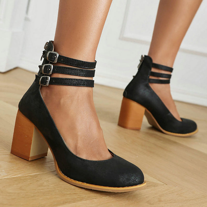 Brenith™ | Buckled Block Sandals