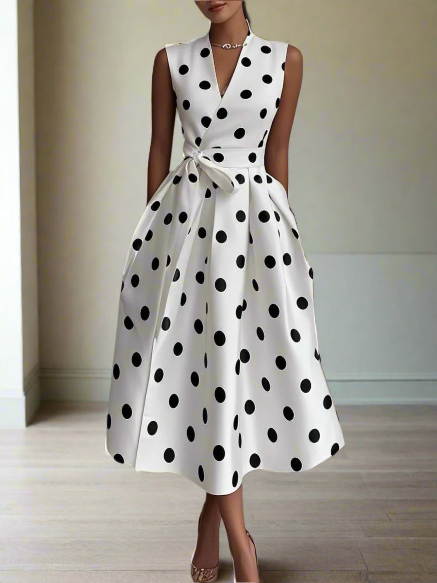 Elanora™ | Sleeveless Dot Dress