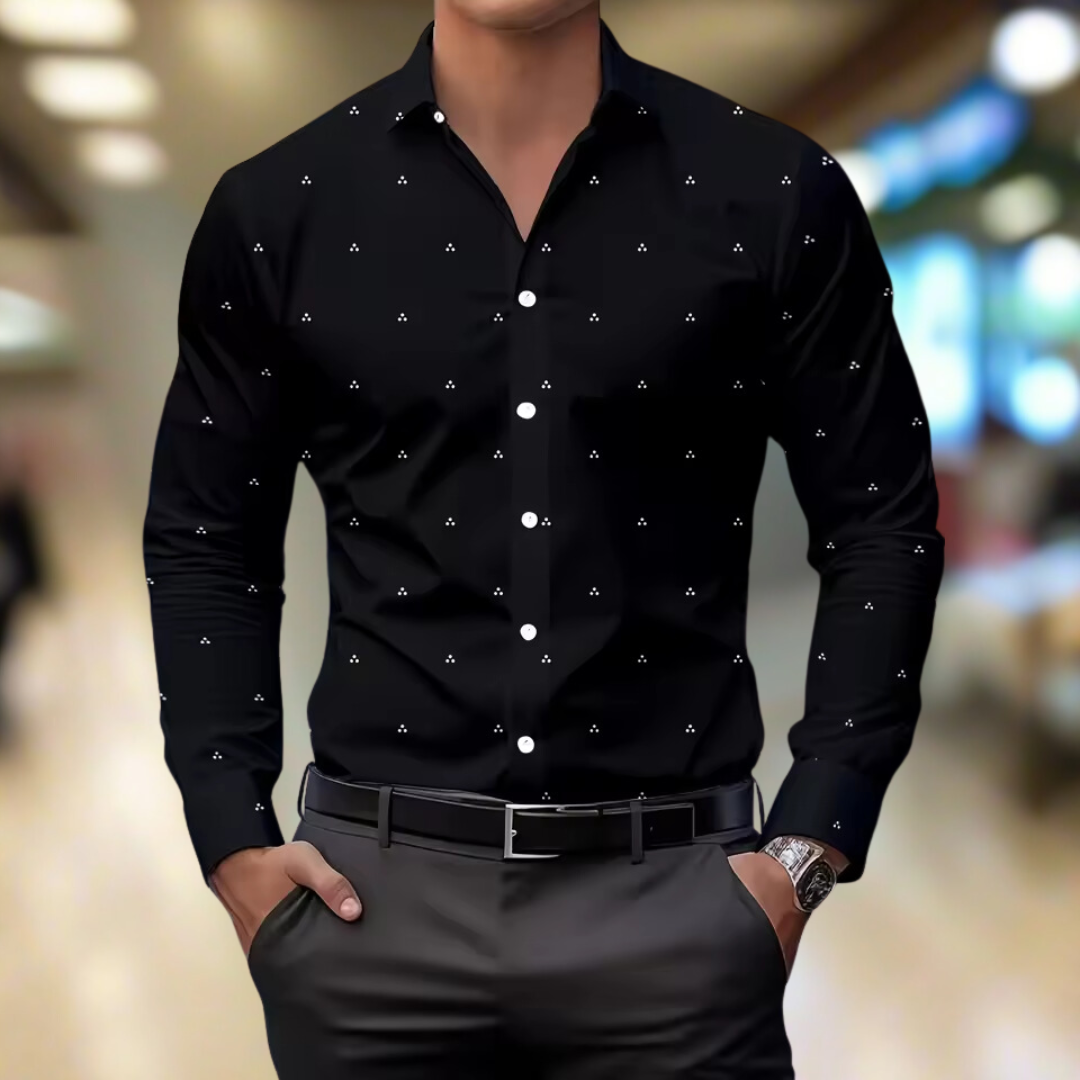 StyleDot™ | Herenoverhemd met print en button-down