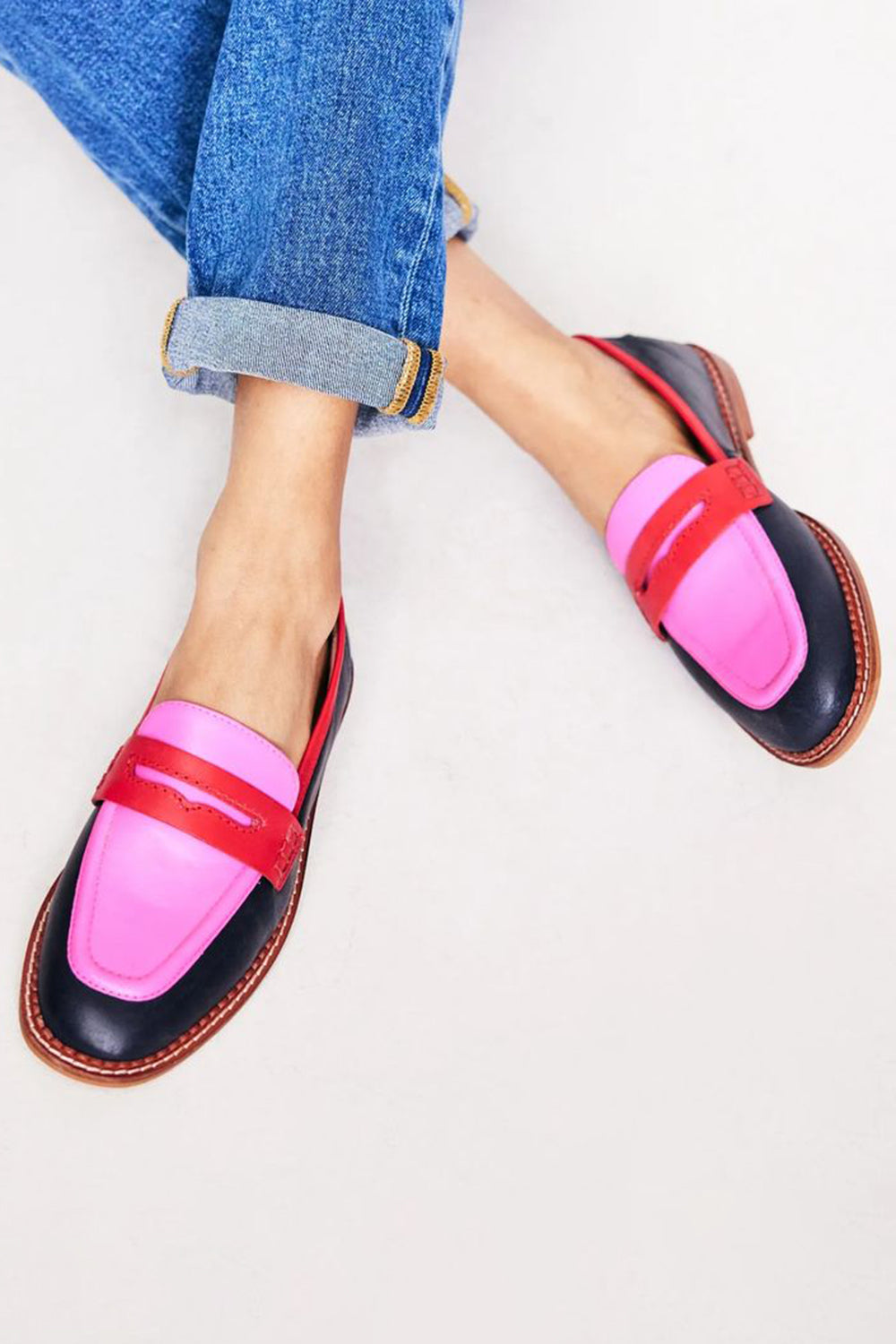 Velsha™ | Black Loafers with Pop