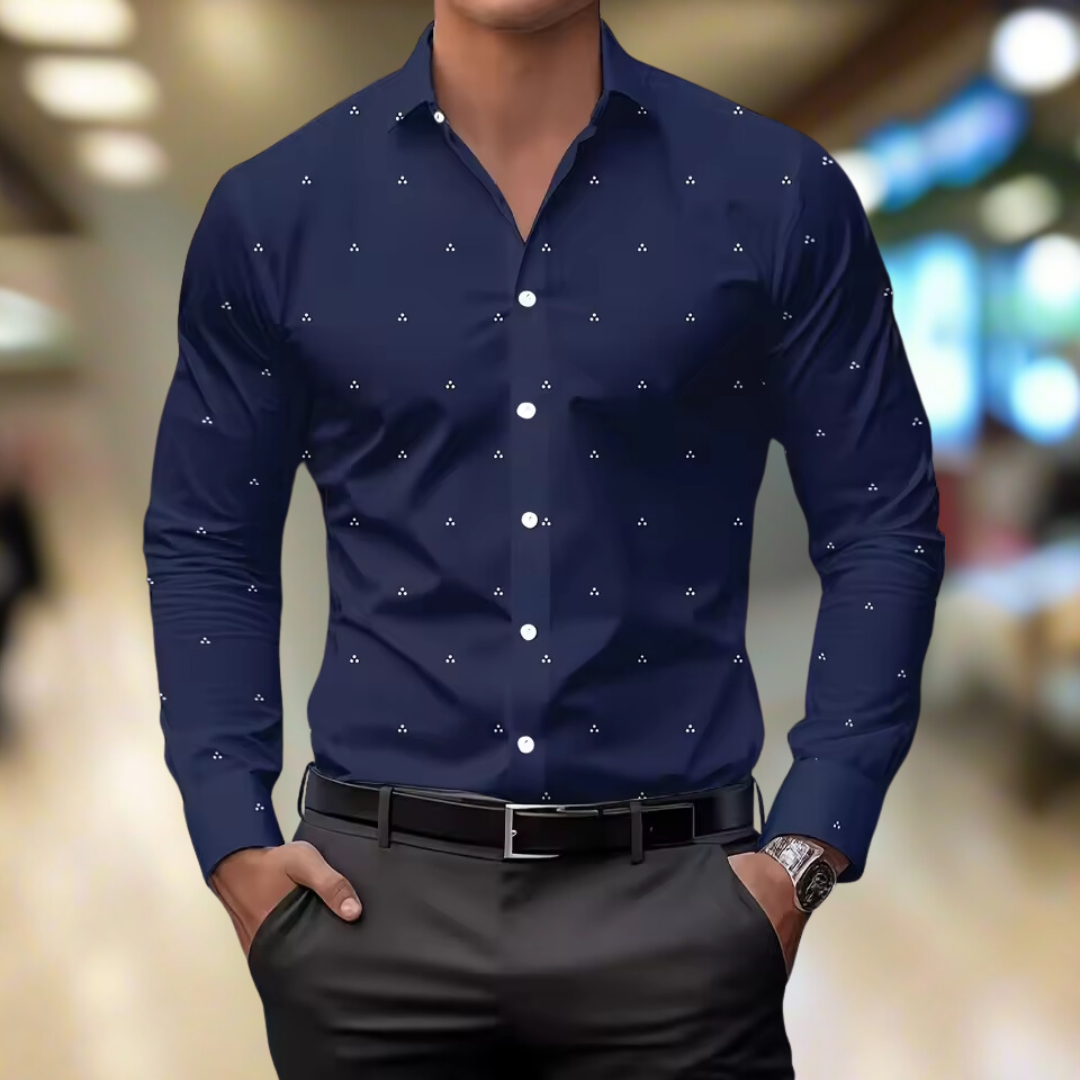 StyleDot™ | Herenoverhemd met print en button-down