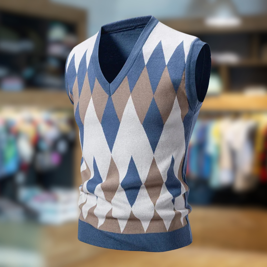 Ashton™ | Geborduurd V-hals Gebreid Vest