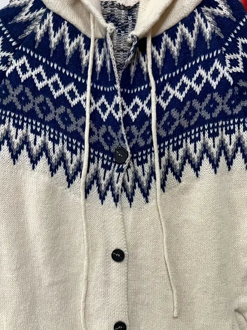Kylara™ | Women'S Cardigan with Geometric Pattern