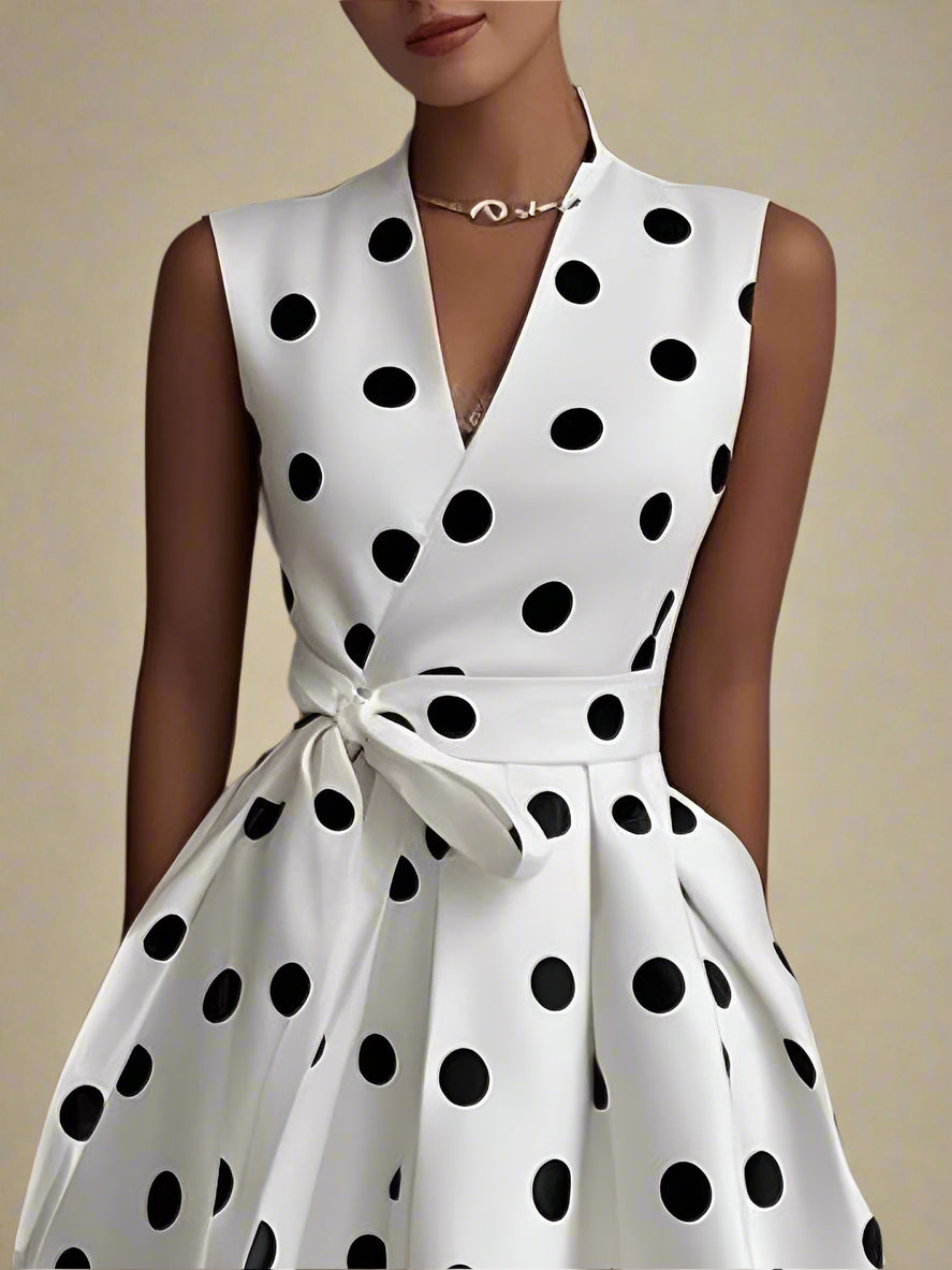 Elanora™ | Sleeveless Dot Dress