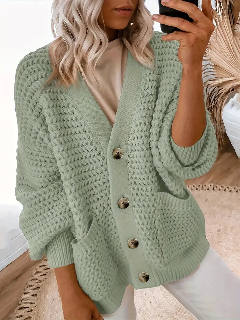 Faylinn™ | Long Sleeve V-Neck Cardigan