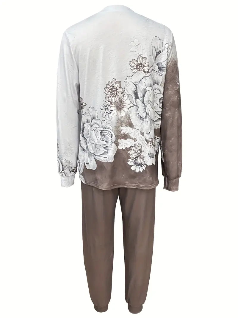 Ysoria™ | Floral Round Neck Suit