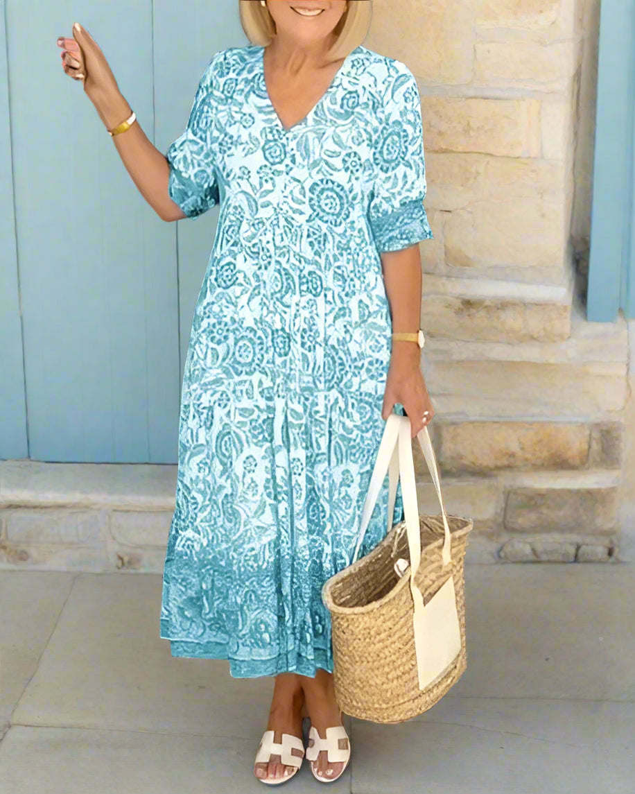 Zavella™ | V-Neck Boho Dress