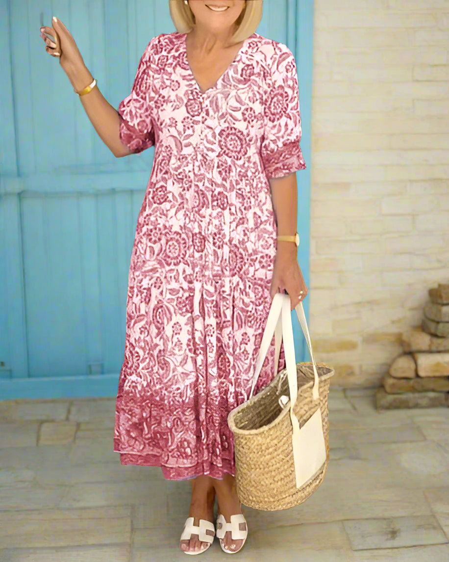 Zavella™ | V-Neck Boho Dress