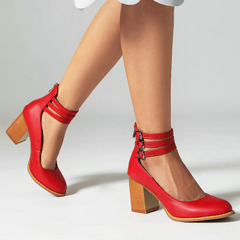 Brenith™ | Buckled Block Sandals