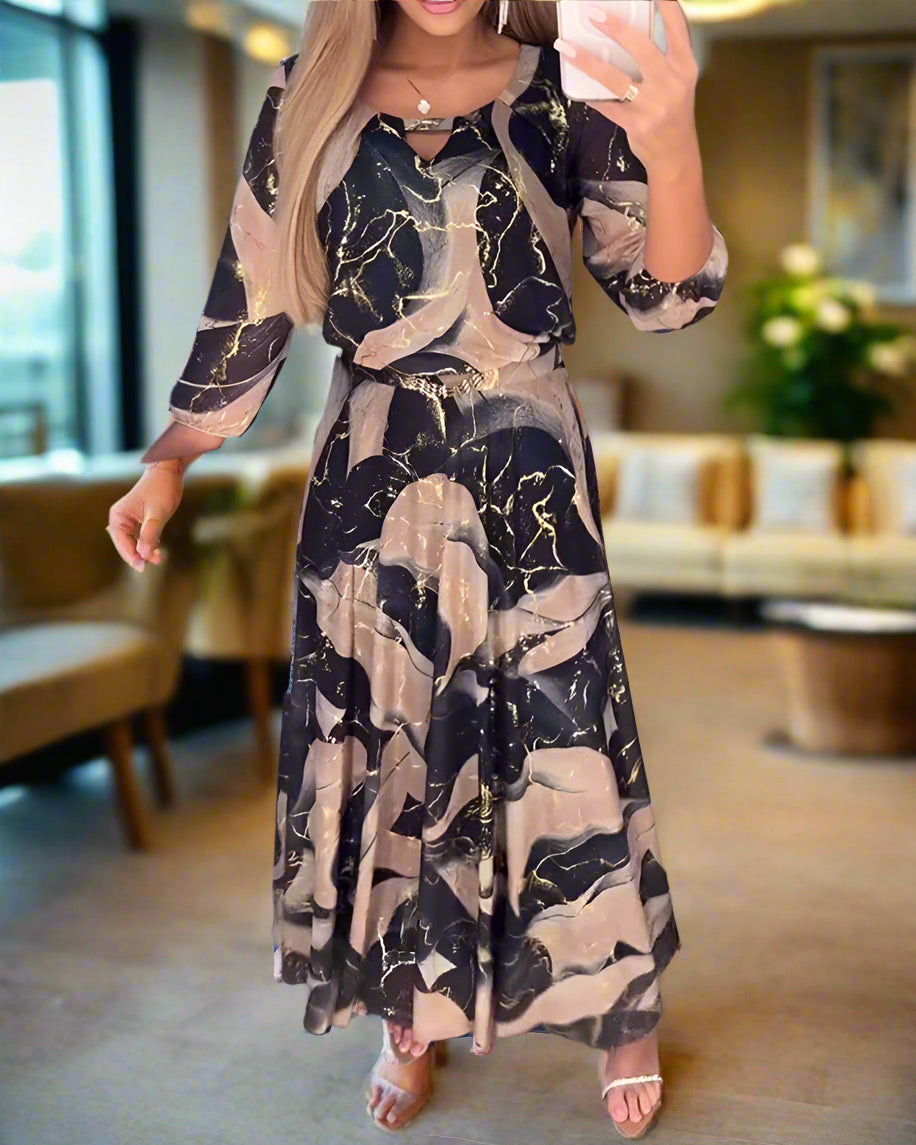 Alurelle™ | Printed Waist Dress