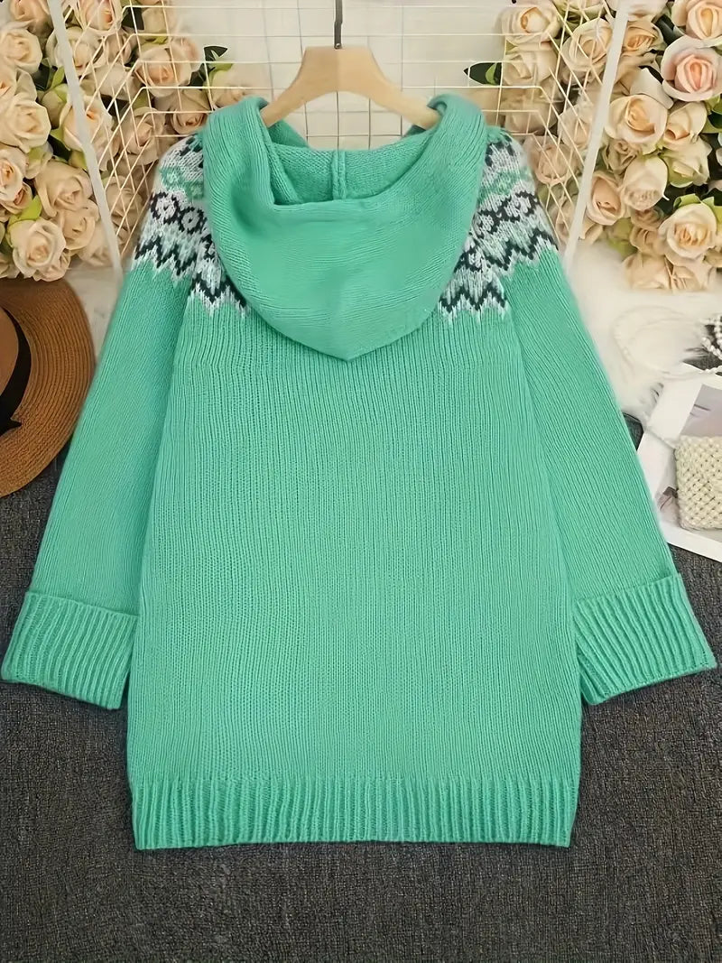 Kylara™ | Women'S Cardigan with Geometric Pattern