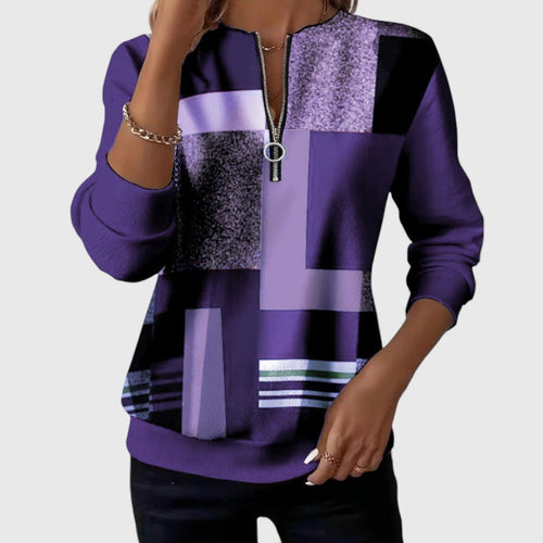 Chesly™ | Pattern Sweater with Zipper