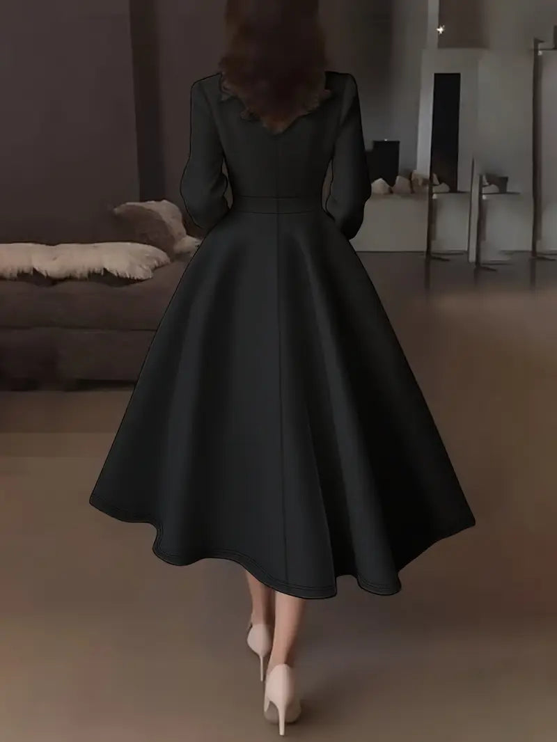 Malia™ | Elegant V-Neck Swing Dress