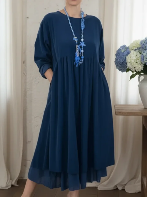 Auralyn™ | Relaxed Fit Long Sleeve Midi Dress