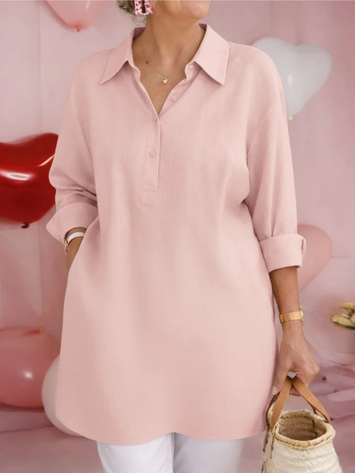 Elinora™ | Collared Button Closure Blouse