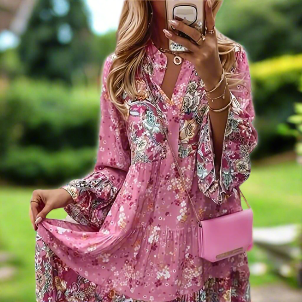 Delara™ | Soft Patterned Boho Style Dress