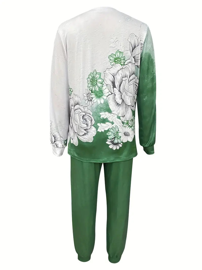 Ysoria™ | Floral Round Neck Suit