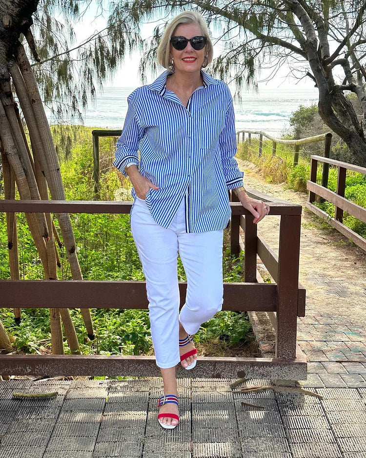 Marveta™ | Coastal Stripe Shirt