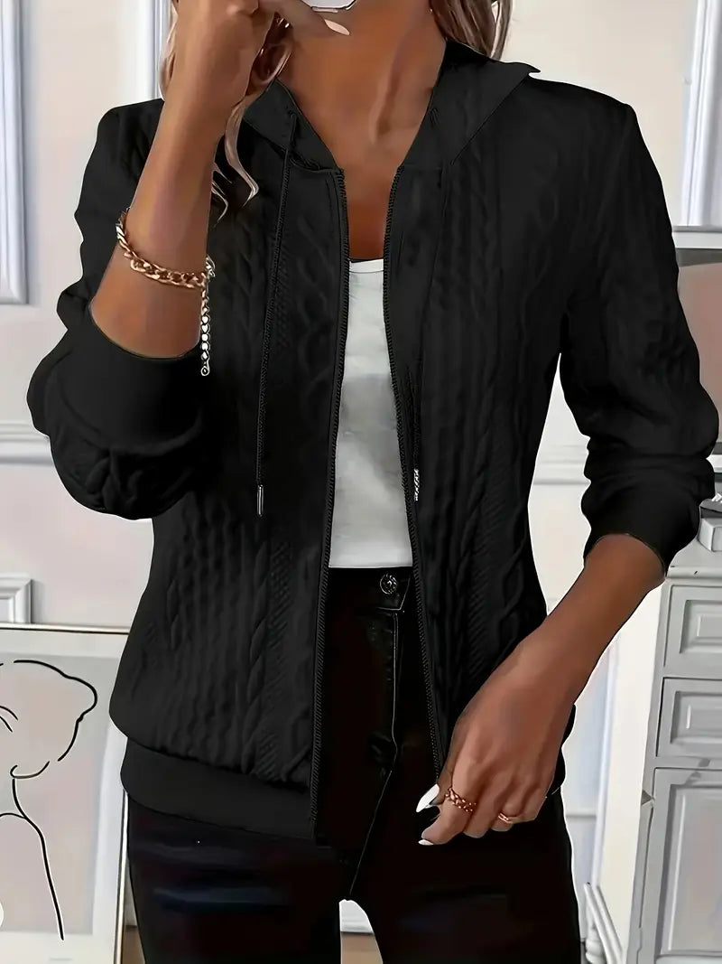 Aeliana™ | Quilted Zip-Up Hoodie