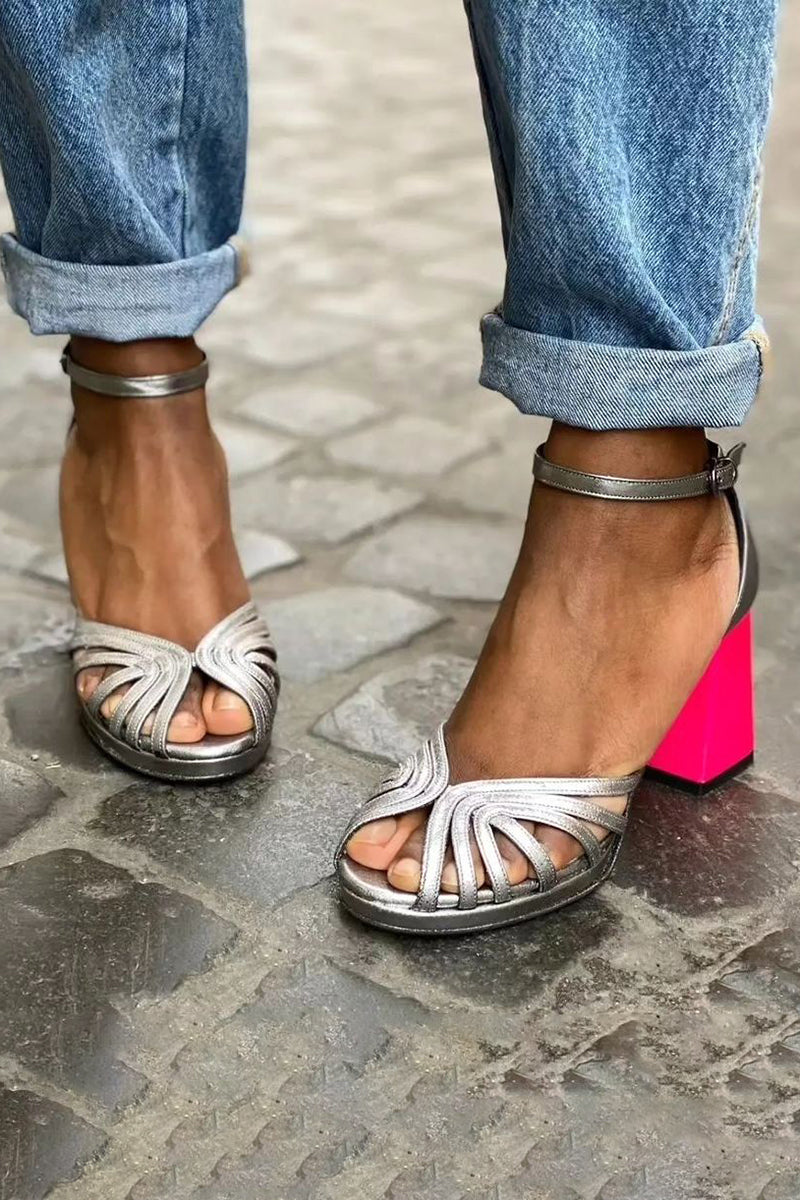 Tildaen™ | Metallic Block Sandals