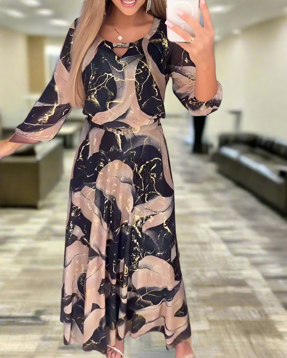 Alurelle™ | Printed Waist Dress