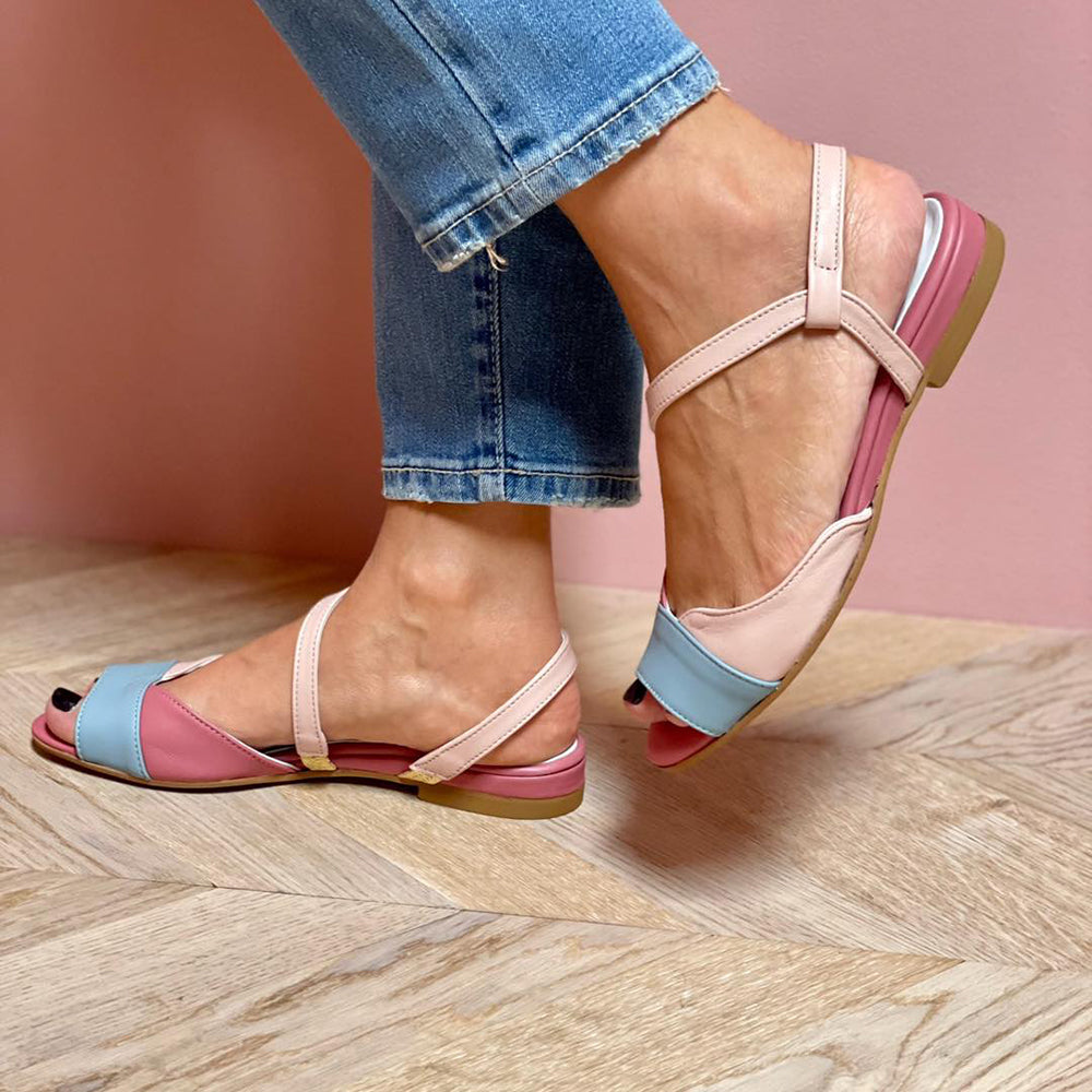 Sylvra™ | Asymmetric Pink Sandals