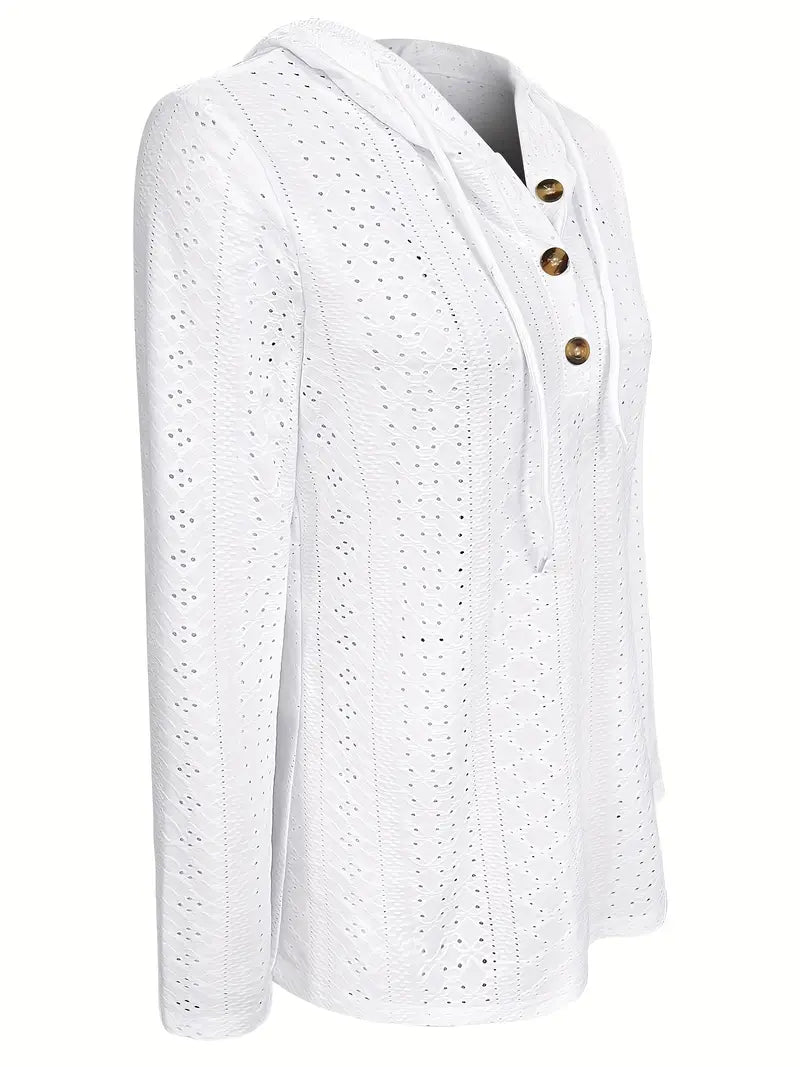 Wendela™ | Button Eyelet Hoodie