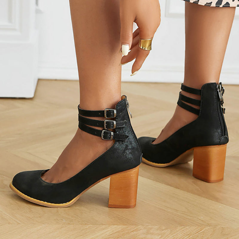 Brenith™ | Buckled Block Sandals