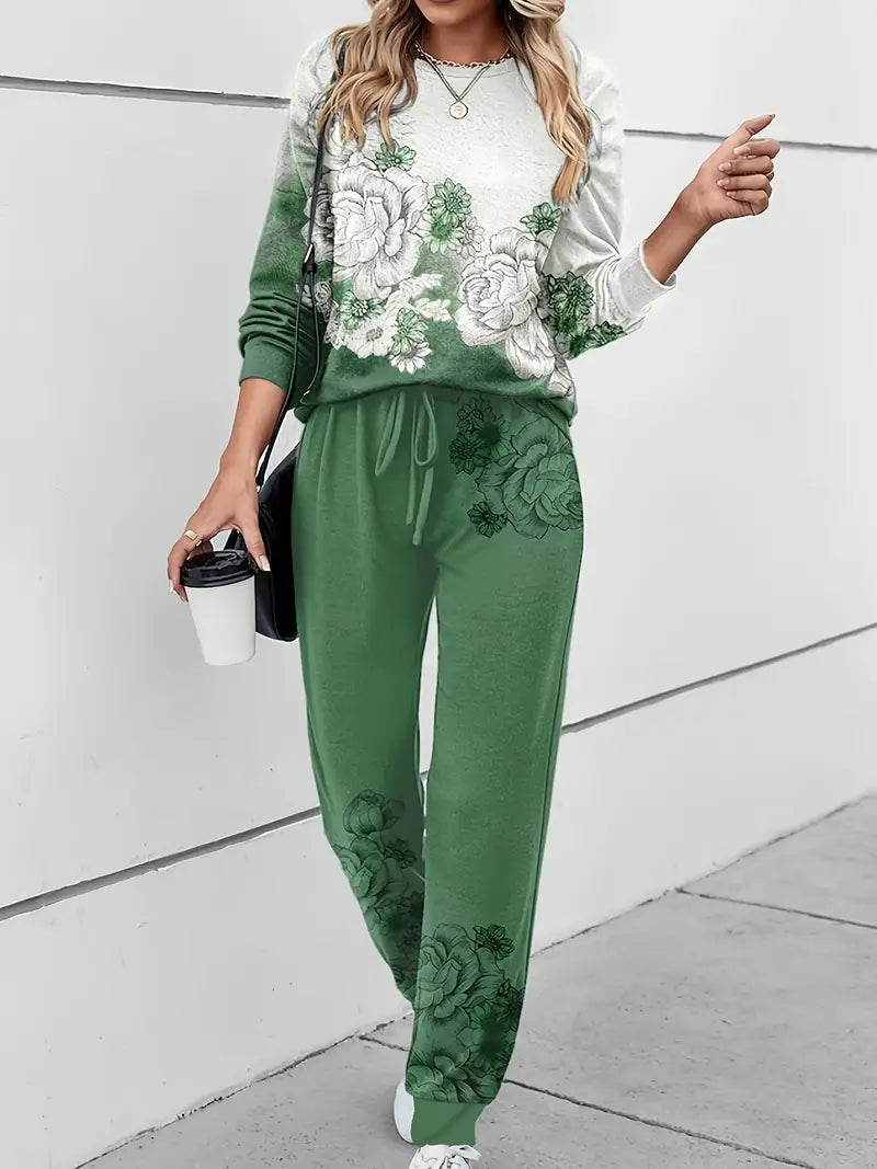 Ysoria™ | Floral Round Neck Suit