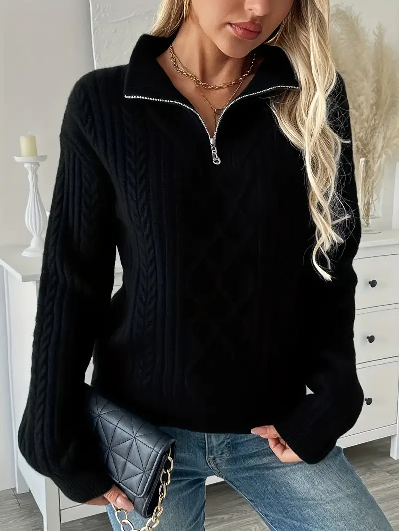 Winola™ | Stylish Cable Knit Sweater