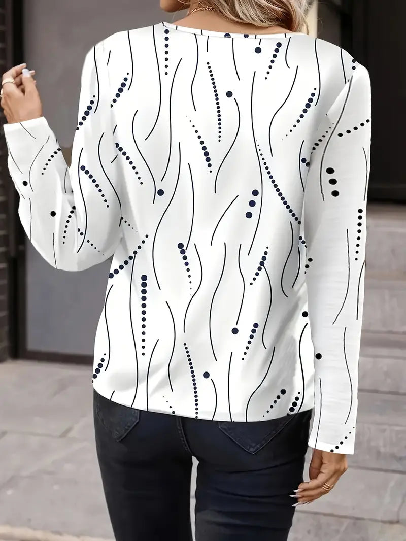 Hannelore™ | Elegant V-Neck Long Sleeve T-Shirt