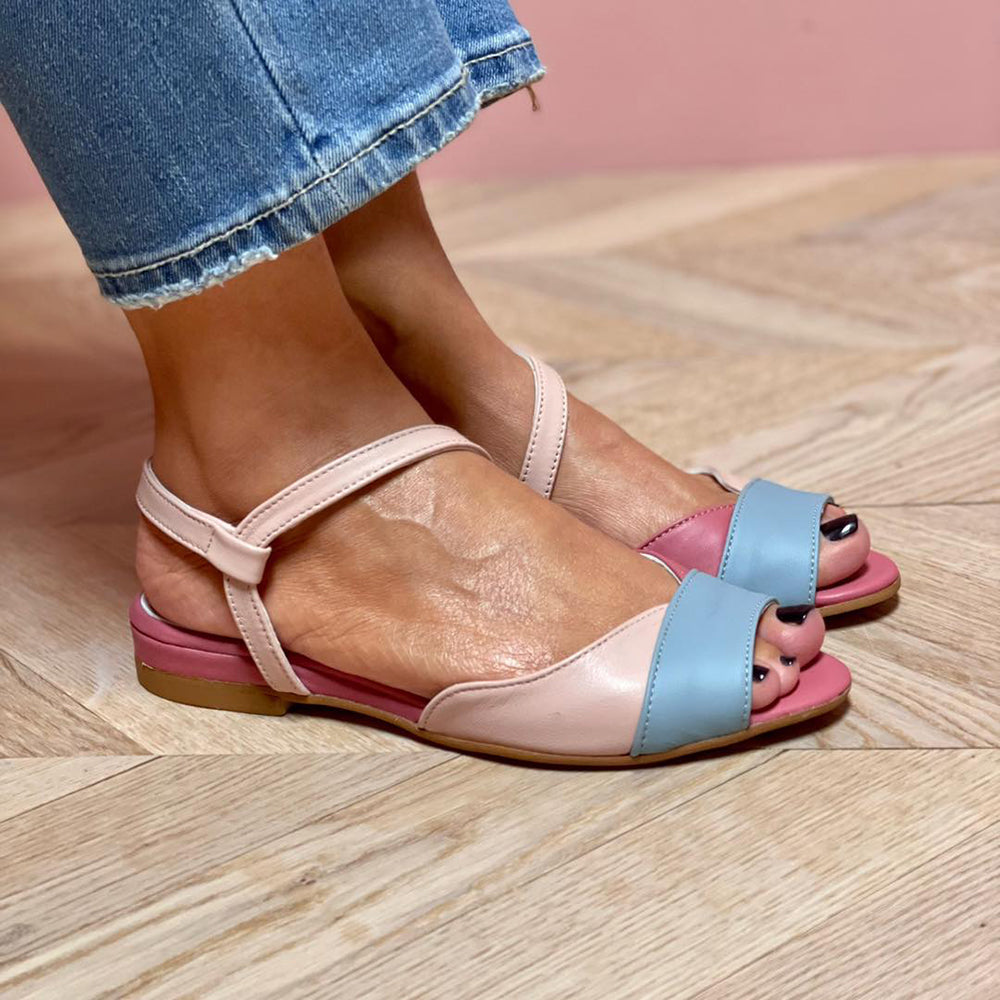 Sylvra™ | Asymmetric Pink Sandals