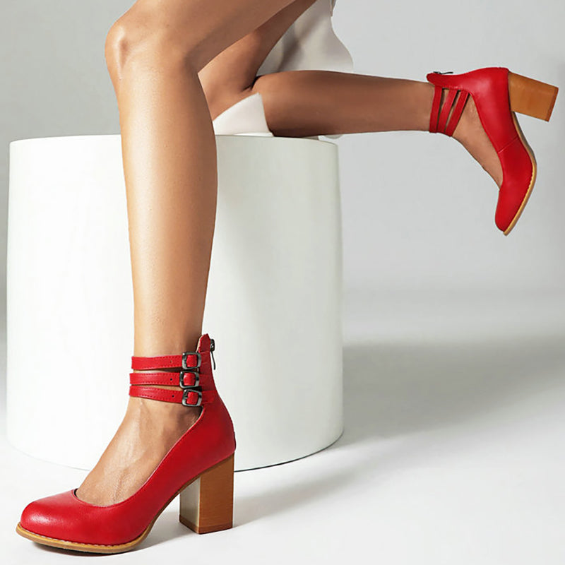 Brenith™ | Buckled Block Sandals