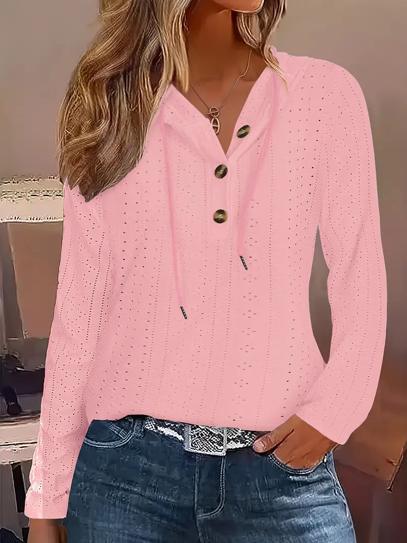 Wendela™ | Button Eyelet Hoodie