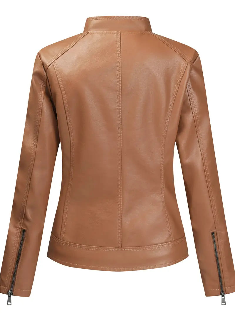 Jorisa™ | Everyday Zippered Leather Jacket