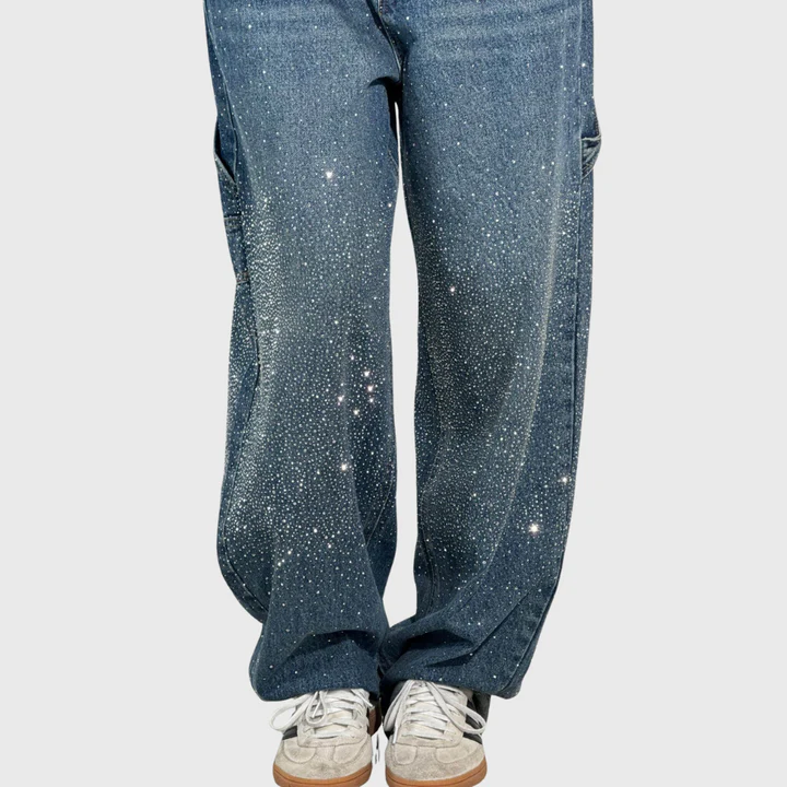 Aimee™ | Starry Denim Wide-Leg Jeans