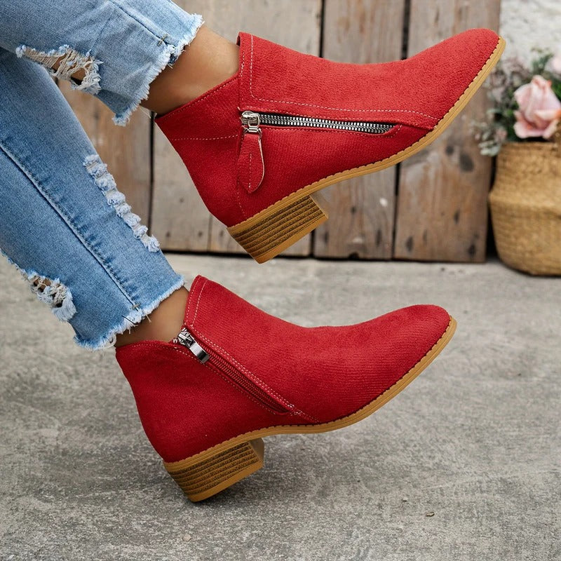 Wysteria™ | Chic Zip-Up Ankle Boots
