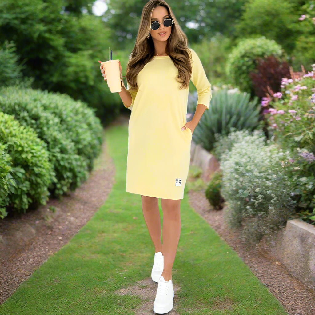 Ivelisse™ | Classic Round Neck Pocket Dress