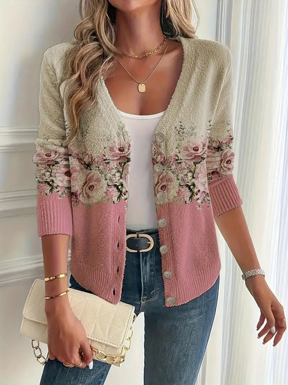 Grace™ | V-Neck Floral Cardigan